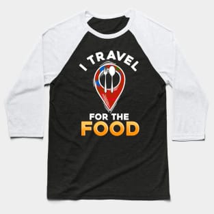 Funny I Travel For The Food Traveling Food Critic Baseball T-Shirt